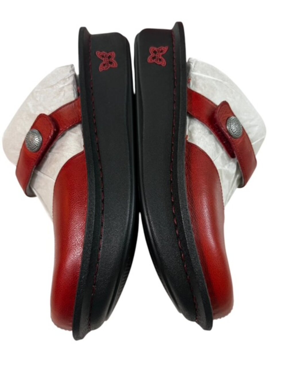 Alegria Kamila Clogs Womens Size 8 - 8.5 Red Leather Slip On Walking Comfort - Picture 7 of 11
